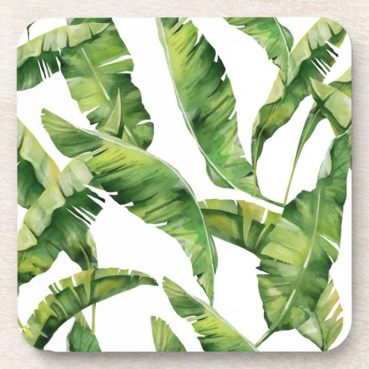 Groene bladeren bier onderzetter (Voorkant)