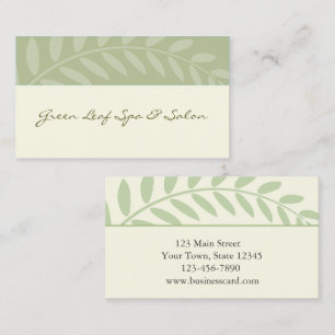 Groene bladeren, bijtakkand visitekaartje