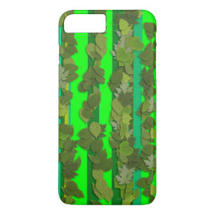 Groene Bladeren Blad Gestreept Achtergrondpatroon iPhone 8/7 Plus Hoesje