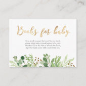 Groene bladeren Boeken voor baby Baby shower Kaart (Voorkant)