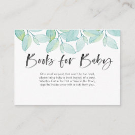 Groene bladeren Boeken voor baby Baby shower Kaart
