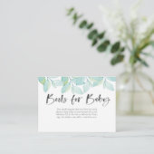 Groene bladeren Boeken voor baby Baby shower Kaart (Staand voorkant)