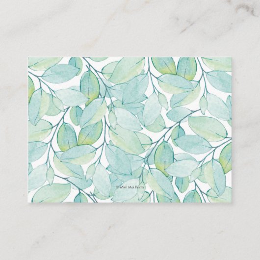 Groene bladeren Boeken voor baby Baby shower Kaart (Achterkant)