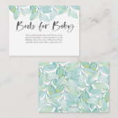 Groene bladeren Boeken voor baby Baby shower Kaart (Voorkant / Achterkant)
