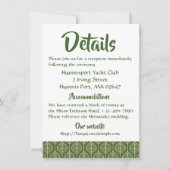 Groene Bladeren Boho Bruiloft Richting Details Bla Kaart (Voorkant)