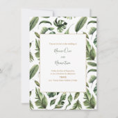 Groene bladeren, bos bruiloft uitnodiging (Voorkant)