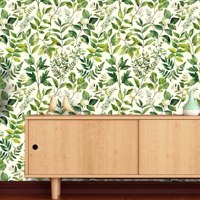Groene bladeren botanisch behang (Creator heeft geüpload)