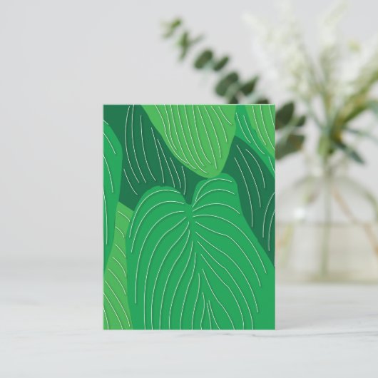 Groene bladeren botanisch briefkaart (Staand voorkant)