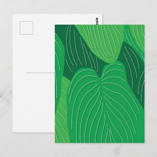 Groene bladeren botanisch briefkaart (Voorkant / Achterkant)