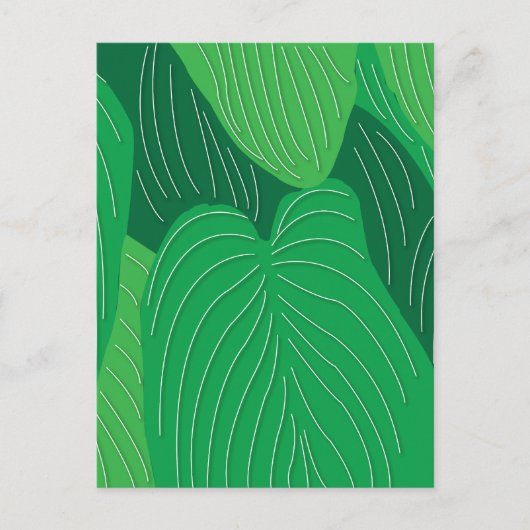 Groene bladeren botanisch briefkaart (Voorkant)