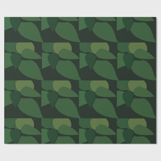 Groene bladeren botanisch cadeaupapier (Vlak)