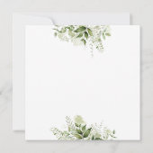 Groene Bladeren Botanisch Elegant Script Trouwdag Kaart (Achterkant)
