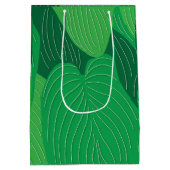 Groene bladeren botanisch medium cadeauzakje (Achterkant)