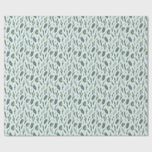 Groene bladeren Botanisch Patroon Cadeaupapier (Vlak)