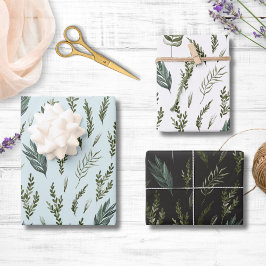 Groene bladeren Botanisch Patroon Inpakpapier Vel