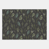 Groene bladeren Botanisch Patroon Inpakpapier Vel (Voorkant 3)