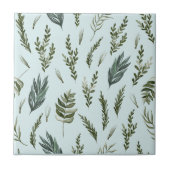 Groene bladeren Botanisch Patroon Tegeltje (Voorkant)