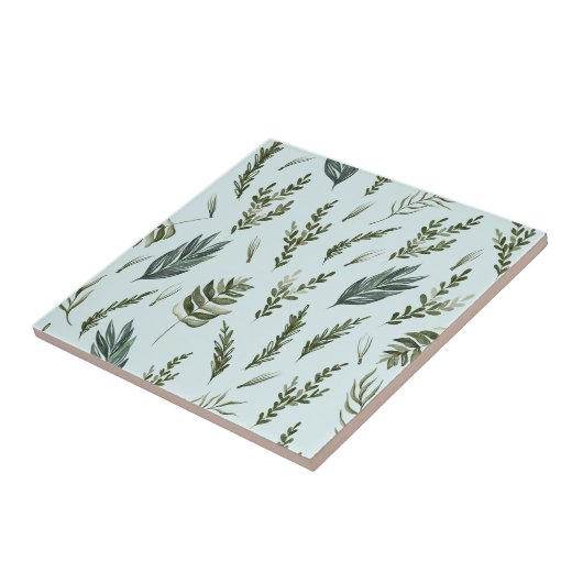 Groene bladeren Botanisch Patroon Tegeltje (Zijkant)