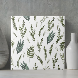 Groene bladeren Botanisch Patroon Tegeltje