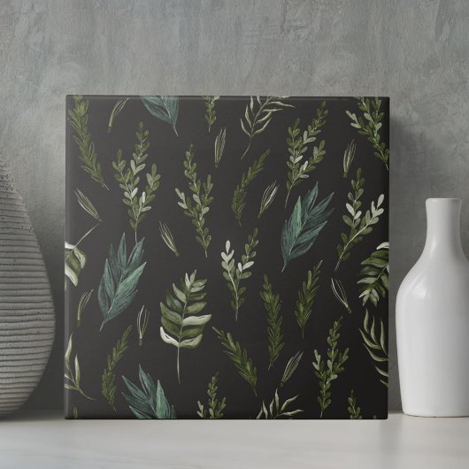 Groene bladeren Botanisch Patroon Tegeltje