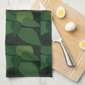Groene bladeren Botanisch Patroon Theedoek (Quarter Fold)
