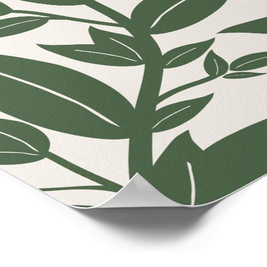 Groene bladeren botanisch poster (Hoek)