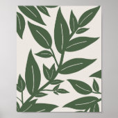 Groene bladeren botanisch poster (Voorkant)