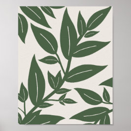 Groene bladeren botanisch poster