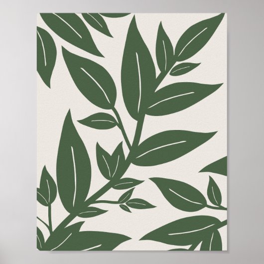 Groene bladeren botanisch poster (Voorkant)