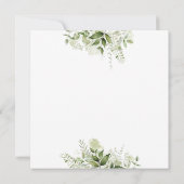 Groene Bladeren Botanische Elegante Script Bruilof Kaart (Achterkant)