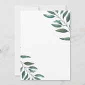 Groene bladeren Botanische minimalistische moderne Kaart (Achterkant)