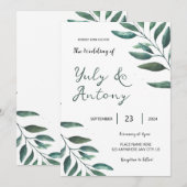 Groene bladeren Botanische minimalistische moderne Kaart (Voorkant / Achterkant)