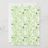 Groene bladeren botanische Natuur bruiloft Kaart (Achterkant)