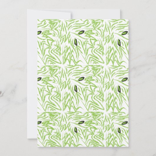 Groene bladeren botanische Natuur bruiloft Kaart (Achterkant)