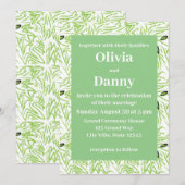 Groene bladeren botanische Natuur bruiloft Kaart (Voorkant / Achterkant)
