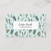 Groene bladeren Botanische Patroon Visitekaartje Contactkaartje (Voorkant)