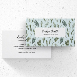 Groene bladeren Botanische Patroon Visitekaartje Contactkaartje