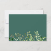 Groene Bladeren Botanische Rand Trouwreceptie Kaart (Achterkant)