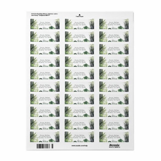 Groene bladeren Botanische tropische Planten bruil Etiket (Full Sheet)