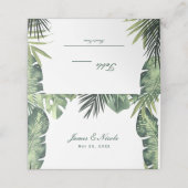 Groene bladeren Botanische Tropische Planten Zitpl Plaatskaartje (Buitenkant ongevouwen)