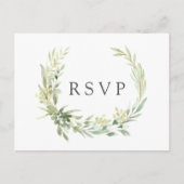 Groene Bladeren Botanische Trouw-RSVP Uitnodiging Briefkaart (Voorkant)