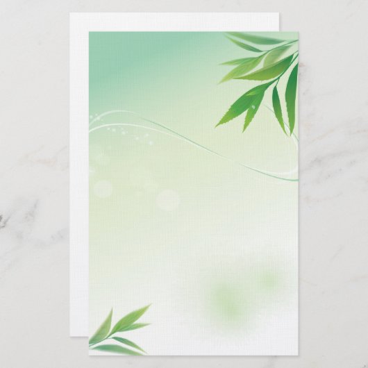 Groene bladeren Briefpapier (Voorkant / Achterkant)