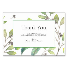 Groene bladeren bruiloft bedankt je kaart