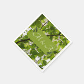 Groene bladeren bruiloft cocktail servetten (Hoek)