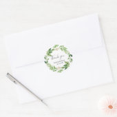Groene bladeren bruiloft Dank u stickers (Envelop)