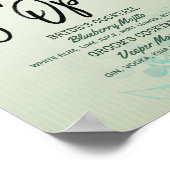 Groene Bladeren Bruiloft De Bar is Open Drankkaart Poster (Hoek)