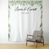 Groene bladeren bruiloft fotocabine achtergrond wandkleed (In situ)