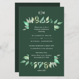 Groene Bladeren Budget Trouw Uitnodigingen A9