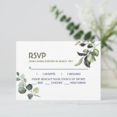 Groene Bladeren Buiten Trouwlocatie Tuin Reactie RSVP Kaartje (Staand voorkant)