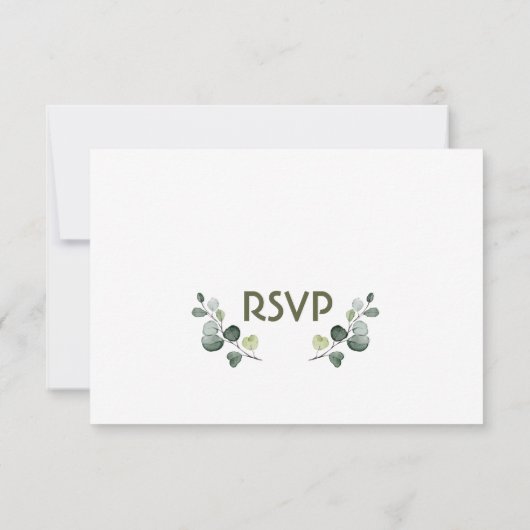 Groene Bladeren Buiten Trouwlocatie Tuin Reactie RSVP Kaartje (Achterkant)